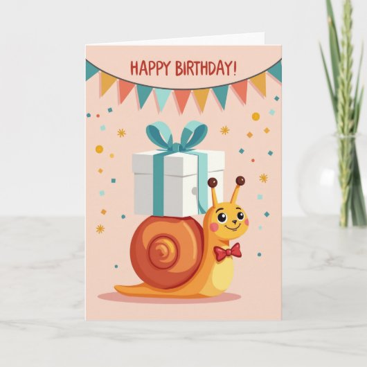 Vrolijke Slakken Cadeaubon Kaart (Voorkant)