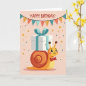 Vrolijke Slakken Cadeaubon Kaart (Gele Bloem)