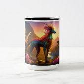 Vrolijke slokken: Levendige keramische mok, pracht Tweekleurige Koffiemok (Center)