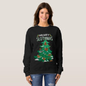 Vrolijke Slothmas Grappige Kersttrui Trui (Voorkant volledig)