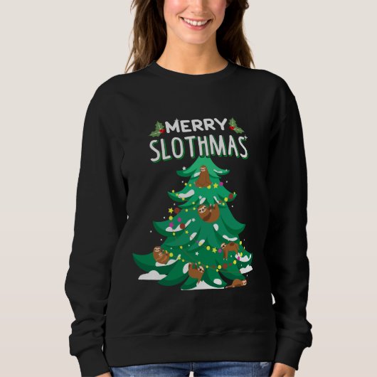 Vrolijke Slothmas Grappige Kersttrui Trui (Voorkant)