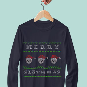 Vrolijke Slothmas Leuke Santa Sloth Kerstvakantie T-shirt