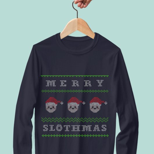 Vrolijke Slothmas Leuke Santa Sloth Kerstvakantie T-shirt