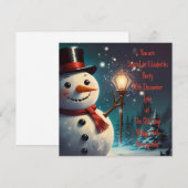 Vrolijke Snee-man Vrienden Uitnodiging - Feesteli (Voorkant / Achterkant)