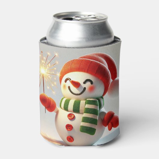 Vrolijke Sneeuwman Blikjeskoeler (Blikje Voorkant)