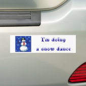 vrolijke sneeuwman bovenaan bumpersticker (Op auto)