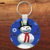 vrolijke sneeuwman bovenaan sleutelhanger (Voorkant)