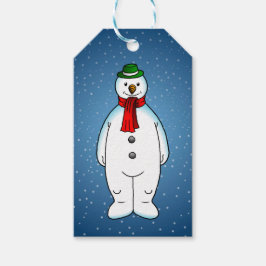 Vrolijke Sneeuwman Cadeaulabel
