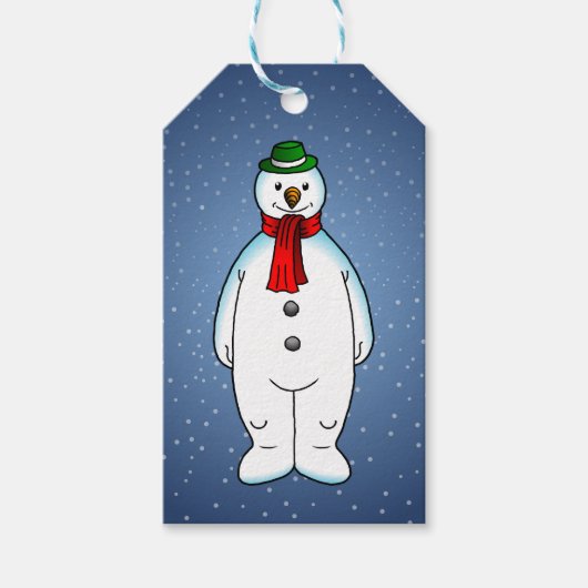 Vrolijke Sneeuwman Cadeaulabel (Voorkant)