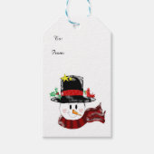 Vrolijke Sneeuwman Cadeaulabel (Voorkant)