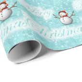 vrolijke sneeuwman cadeaupapier (Rol Hoek)