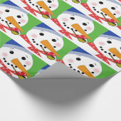 Vrolijke Sneeuwman Cadeaupapier (Hoek)