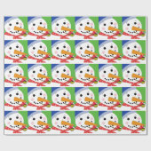 Vrolijke Sneeuwman Cadeaupapier (Vlak)