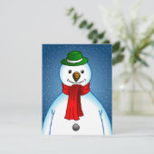 Vrolijke Sneeuwman Feestdagenkaart (Staand voorkant)