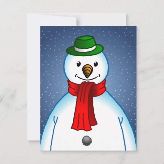 Vrolijke Sneeuwman Feestdagenkaart (Voorkant)