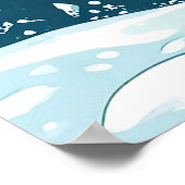 Vrolijke sneeuwman in Santa Hat met sjaal Poster (Hoek)