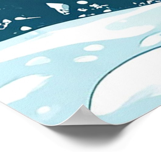 Vrolijke sneeuwman in Santa Hat met sjaal Poster (Hoek)