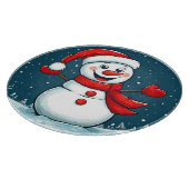 Vrolijke sneeuwman in Santa Hat met sjaal Snijplank (Hoek)