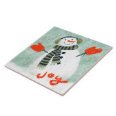 Vrolijke Sneeuwman Keramische Keuken Tegel Tegeltje (Zijkant)