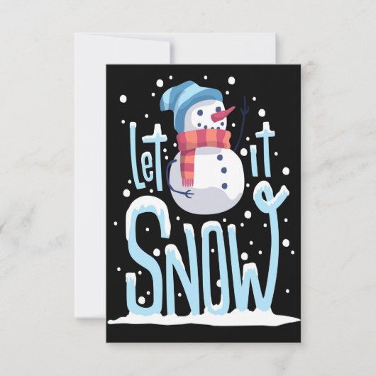 Vrolijke Sneeuwman Kerst Kaart (Voorkant)