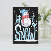 Vrolijke Sneeuwman Kerst Kaart (Staand voorkant)