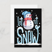 Vrolijke Sneeuwman Kerst Kaart (Voorkant / Achterkant)