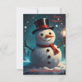 Vrolijke sneeuwman kerst Kaart - feestelijke Kaart (Voorkant)