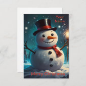 Vrolijke sneeuwman kerst Kaart - feestelijke Kaart (Voorkant / Achterkant)