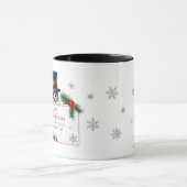 Vrolijke Sneeuwman Kerst Nieuwjaar Groeten Mok (Midden)