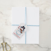 Vrolijke Sneeuwman Kerstcadeautags Cadeaulabel (Met Touw)