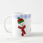 Vrolijke Sneeuwman Koffiemok (Links)