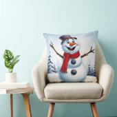 Vrolijke Sneeuwman Kussen (Stoel)