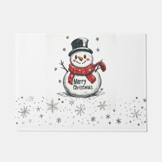 Vrolijke sneeuwman "Merry Christmas" deurmat (Voorkant)