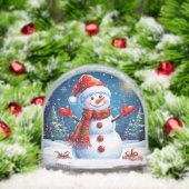 Vrolijke sneeuwman met een kerstmuts sneeuwbol (Kerstmis)