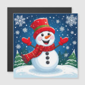 Vrolijke Sneeuwman met Rode Sjaal en Hoed (Voorkant / Achterkant)