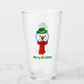 Vrolijke Sneeuwman met zijn Rode Sjaal Glas (Achterkant)
