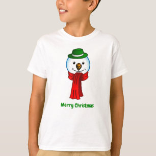 Vrolijke Sneeuwman met zijn Rode Sjaal T-shirt