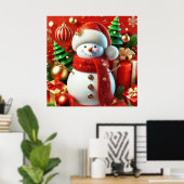Vrolijke Sneeuwman Poster (Thuiskantoor)