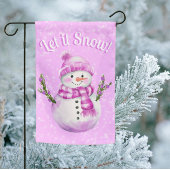 Vrolijke Sneeuwman Roze Persoonlijk Keramisch Ornament