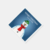Vrolijke Sneeuwman Servet (Hoek)