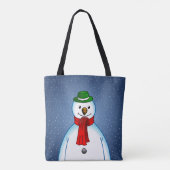Vrolijke Sneeuwman Tote Bag (Achterkant)