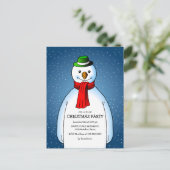 Vrolijke Sneeuwman Uitnodiging Briefkaart (Staand voorkant)