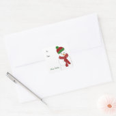 Vrolijke Sneeuwman Vierkante Sticker (Envelop)