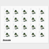 Vrolijke Sneeuwman Vierkante Sticker (Vel)