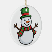Vrolijke Sneeuwman Winter Ornament (Rechts)