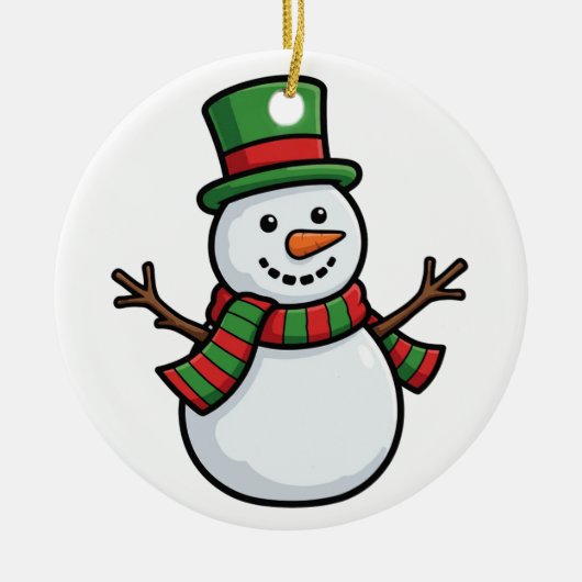 Vrolijke Sneeuwman Winter Ornament (Voorkant)