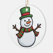 Vrolijke Sneeuwman Winter Ornament (Links)