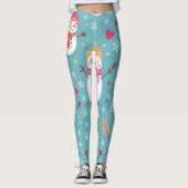Vrolijke sneeuwpoppen leggings (Voorkant)