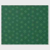 Vrolijke sneeuwvlok Magic Elegant Donkergroen Naad Cadeaupapier (Vlak)