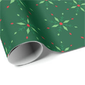 Vrolijke sneeuwvlok Magic Elegant Donkergroen Naad Cadeaupapier (Rol Hoek)